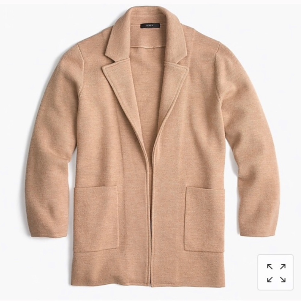 JCrew Sophie Open-Front Sweater-Blazer HTHR Khaki